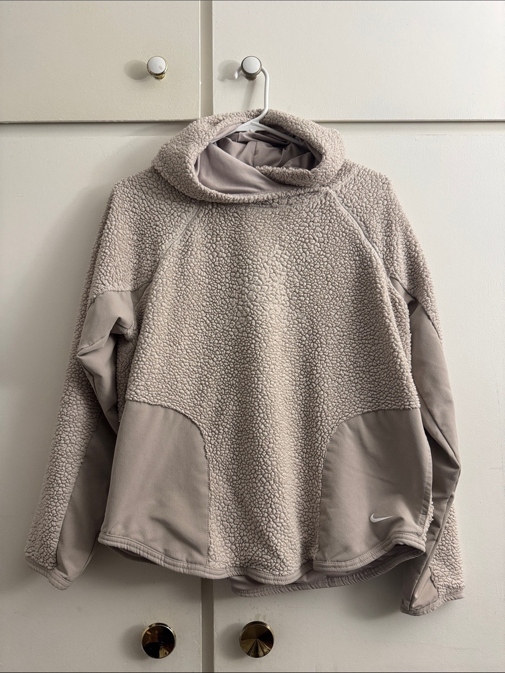 Nike Cozy Sherpa Pullover Hoodie - Light Taupe